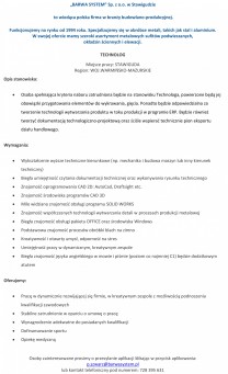 Oferta pracy - Technolog