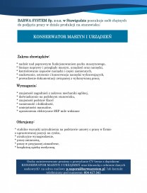 Konserwator maszyn i urządzeń