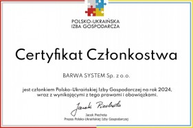 Jesteśmy członkiem Polsko – Ukraińskiej Izby Gospodarczej na rok 2024